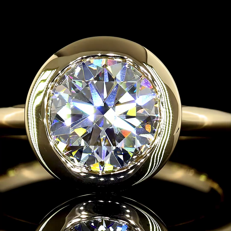 2ct Round Diamond Hidden Halo Engagement Ring