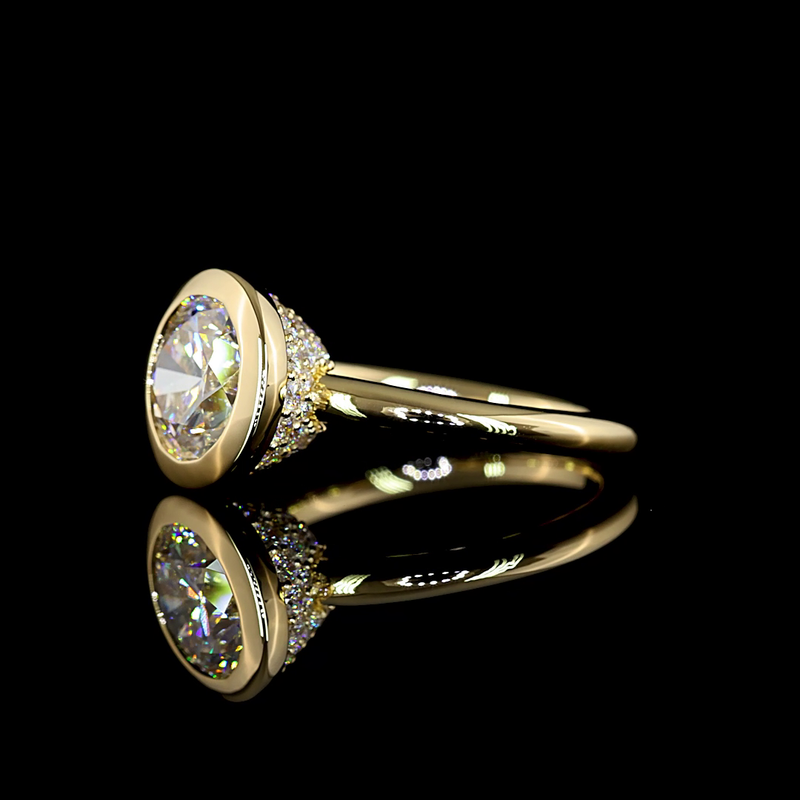 2ct Round Diamond Hidden Halo Engagement Ring