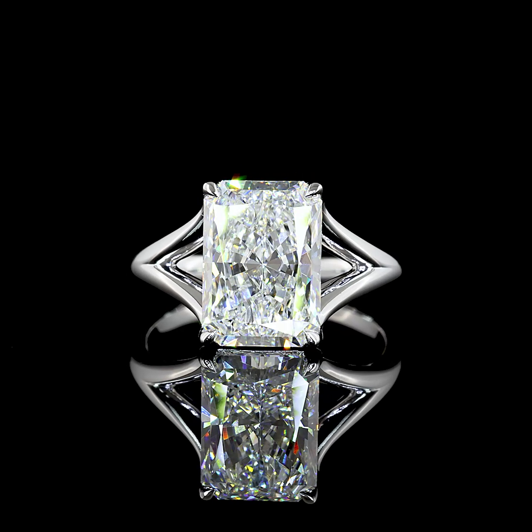 4ct Radiant Diamond Solitaire Engagement Ring