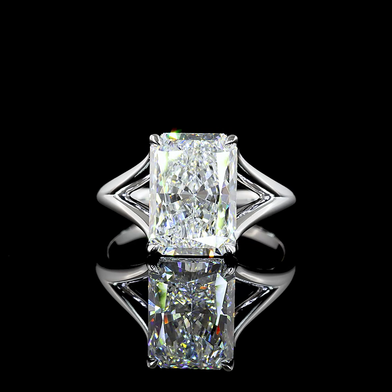 4ct Radiant Diamond Solitaire Engagement Ring