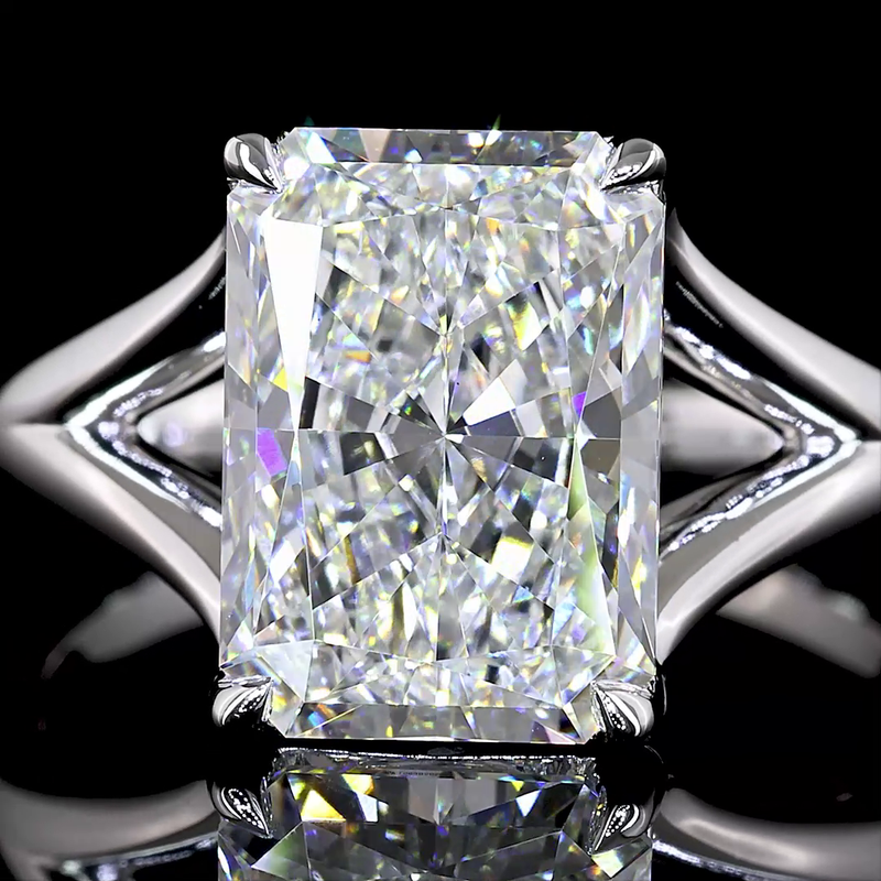 4ct Radiant Diamond Solitaire Engagement Ring