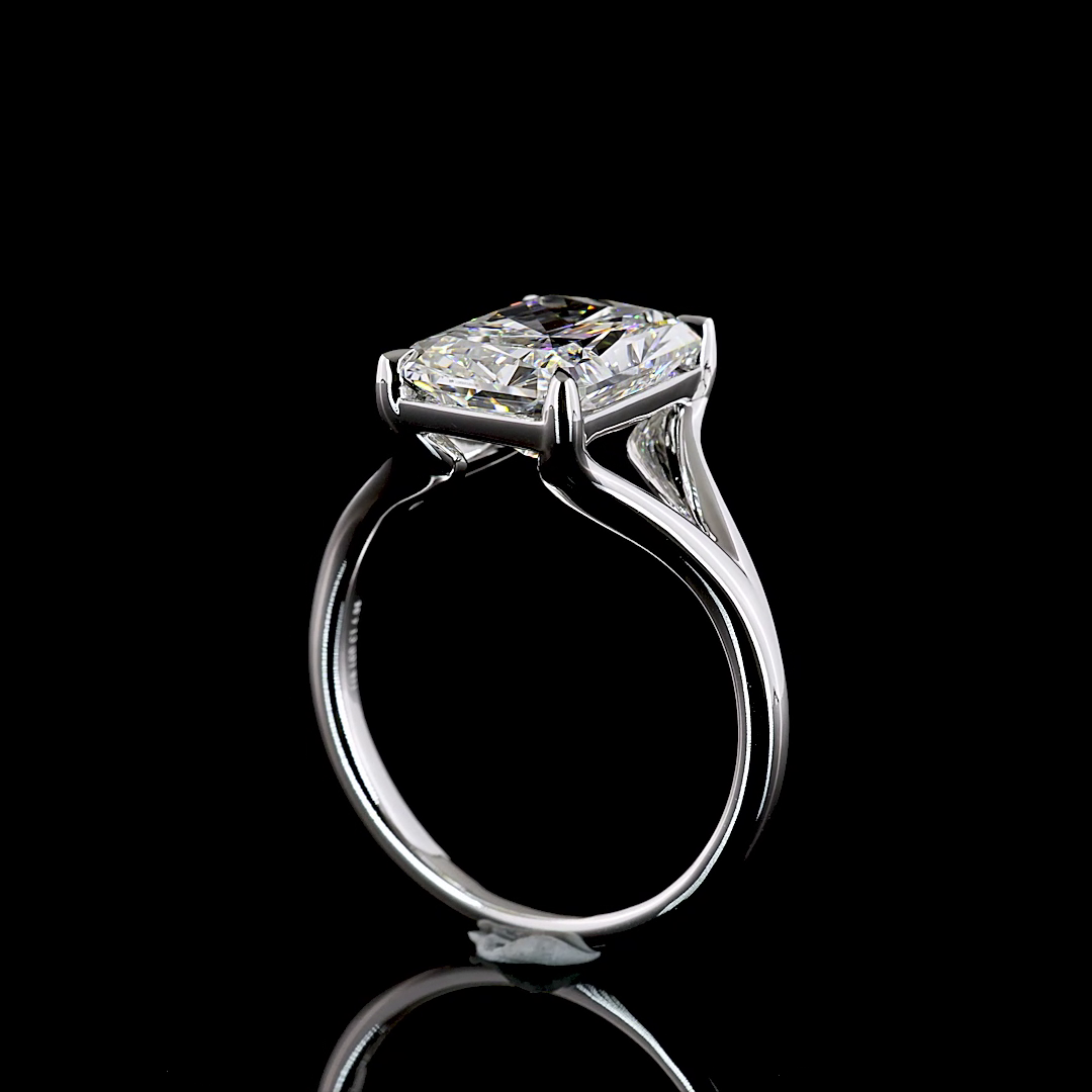 4ct Radiant Diamond Solitaire Engagement Ring