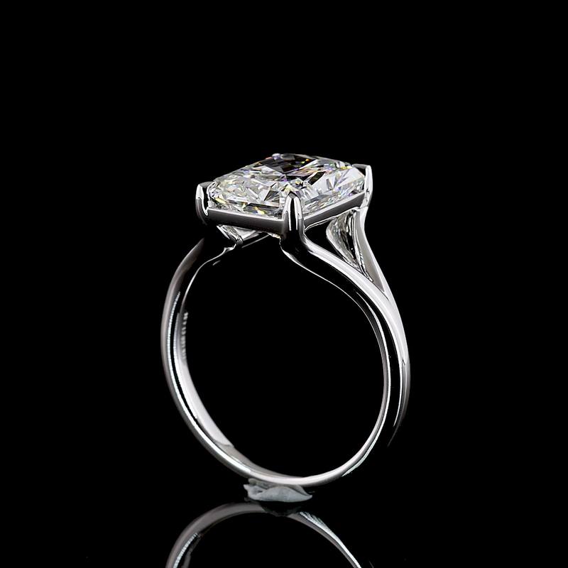 4ct Radiant Diamond Solitaire Engagement Ring