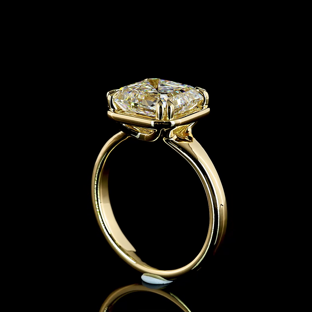 4ct Asscher Diamond Solitaire Engagement Ring
