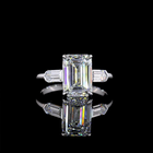 3ct Emerald Diamond 3-Stone Engagement Ring