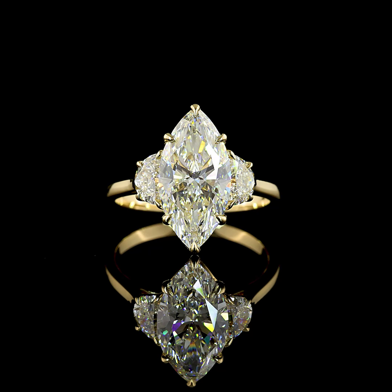3ct Marquise Diamond 3-Stone Engagement Ring