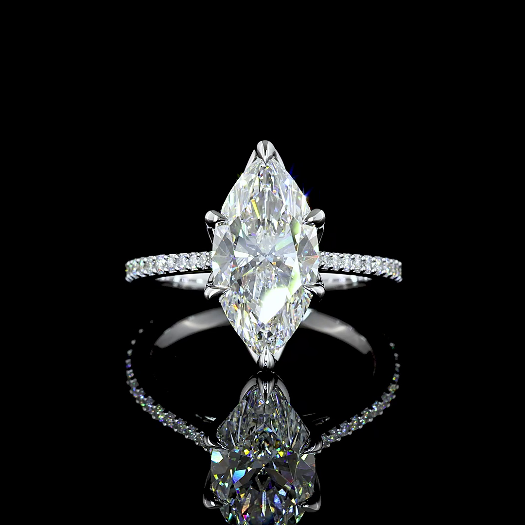 3ct Marquise Diamond Diamond Shank Engagement Ring