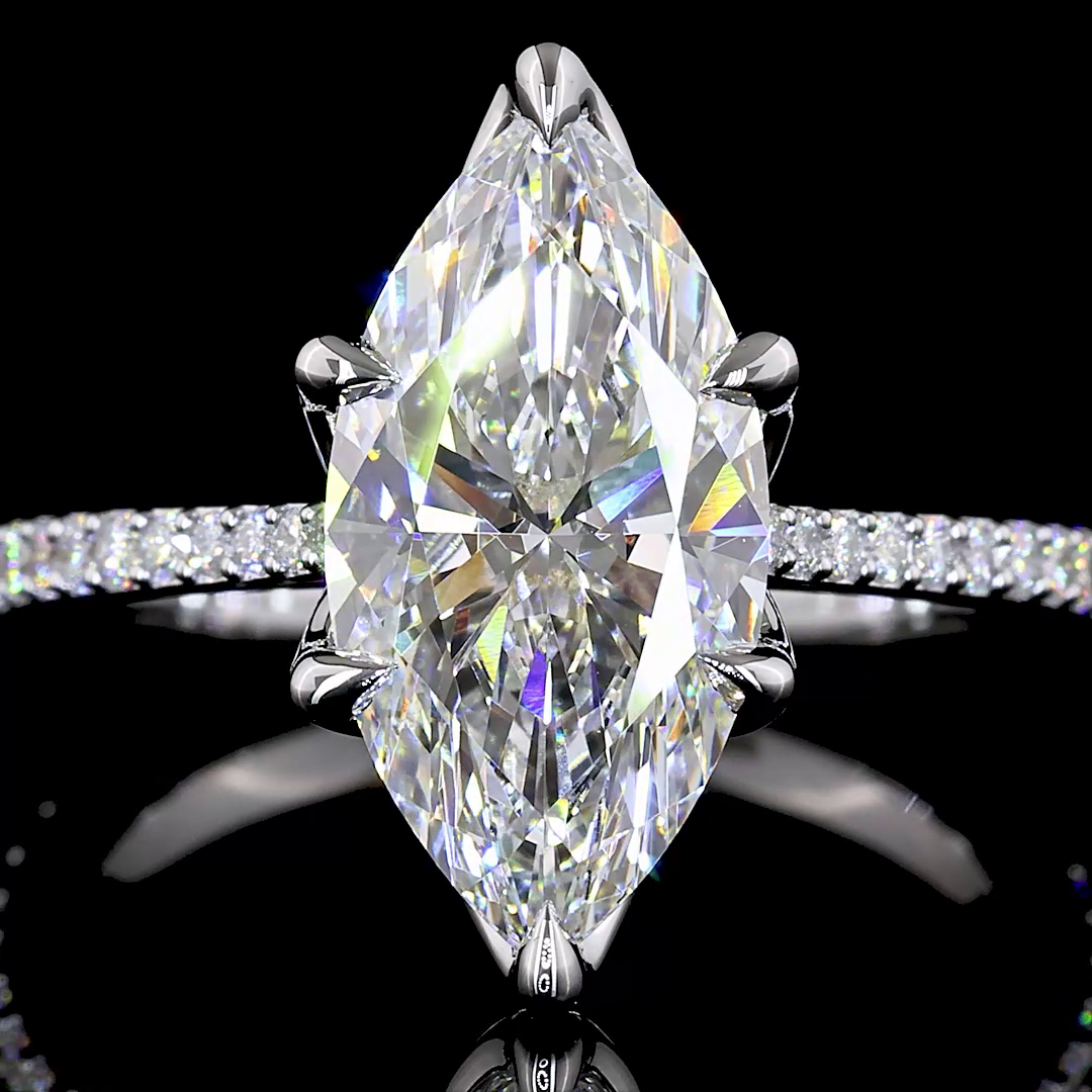 3ct Marquise Diamond Diamond Shank Engagement Ring