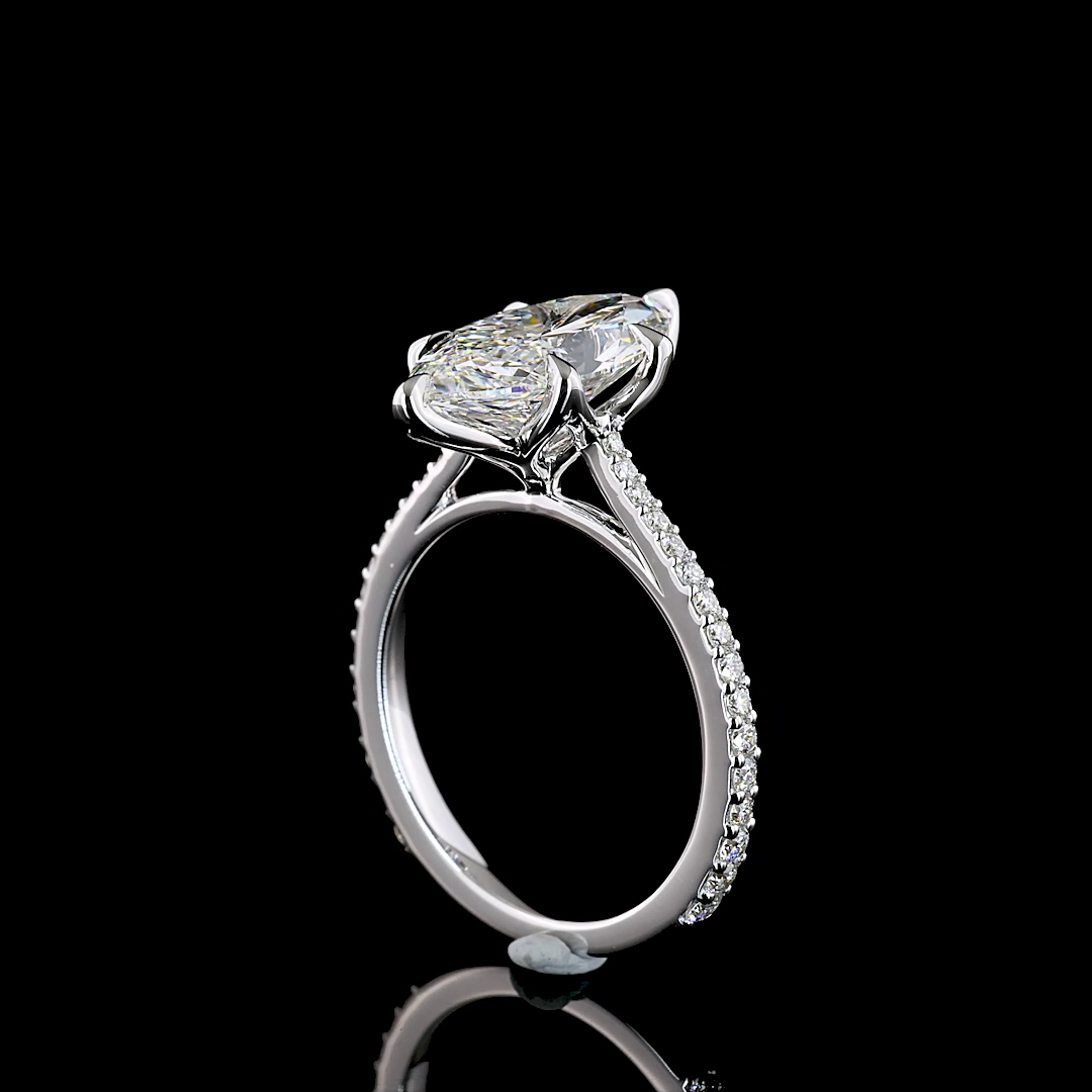 3ct Marquise Diamond Diamond Shank Engagement Ring