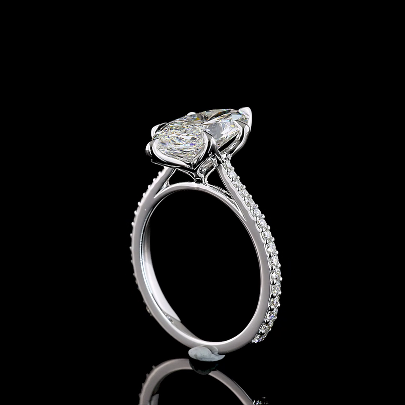 3ct Marquise Diamond Diamond Shank Engagement Ring