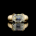 3ct Emerald Diamond Solitaire Engagement Ring