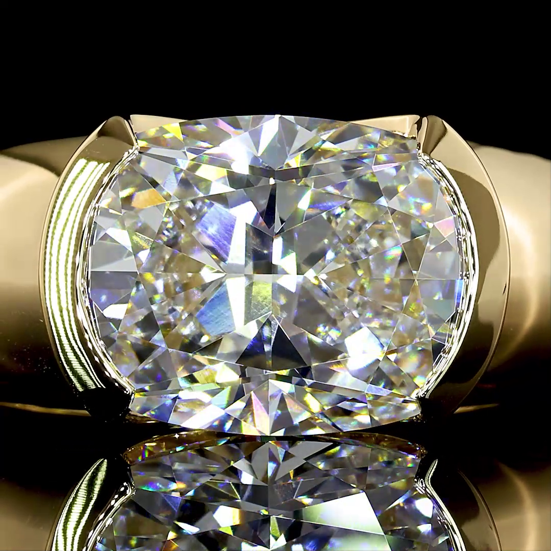 3ct Cushion Brilliant Diamond Solitaire Engagement Ring