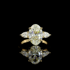 3ct Oval Diamond 3-Stone Engagement Ring
