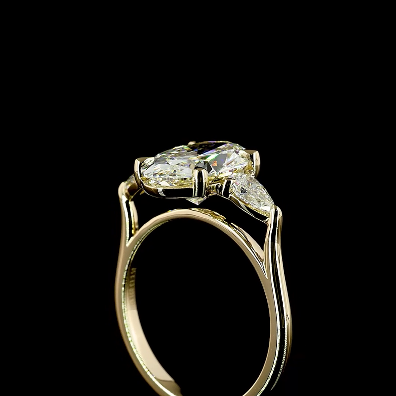 3ct Oval Diamond 3-Stone Engagement Ring