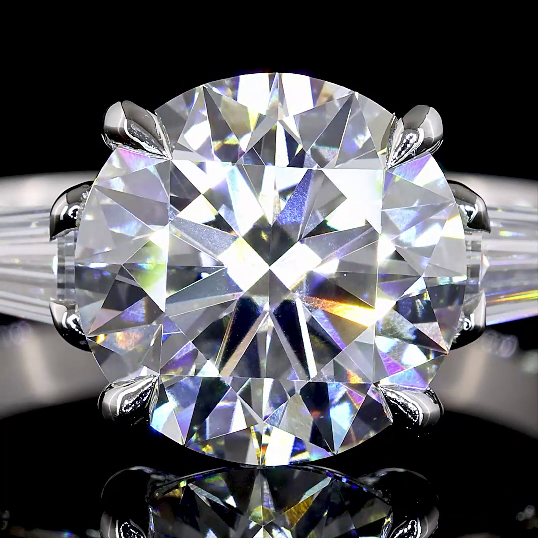 3ct Prong Round Three Stone Engagement Ring