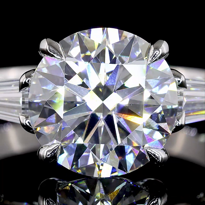 3ct Prong Round Three Stone Engagement Ring