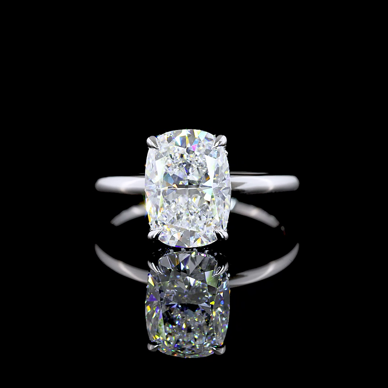 3ct Cushion Diamond Hidden Halo Engagement Ring