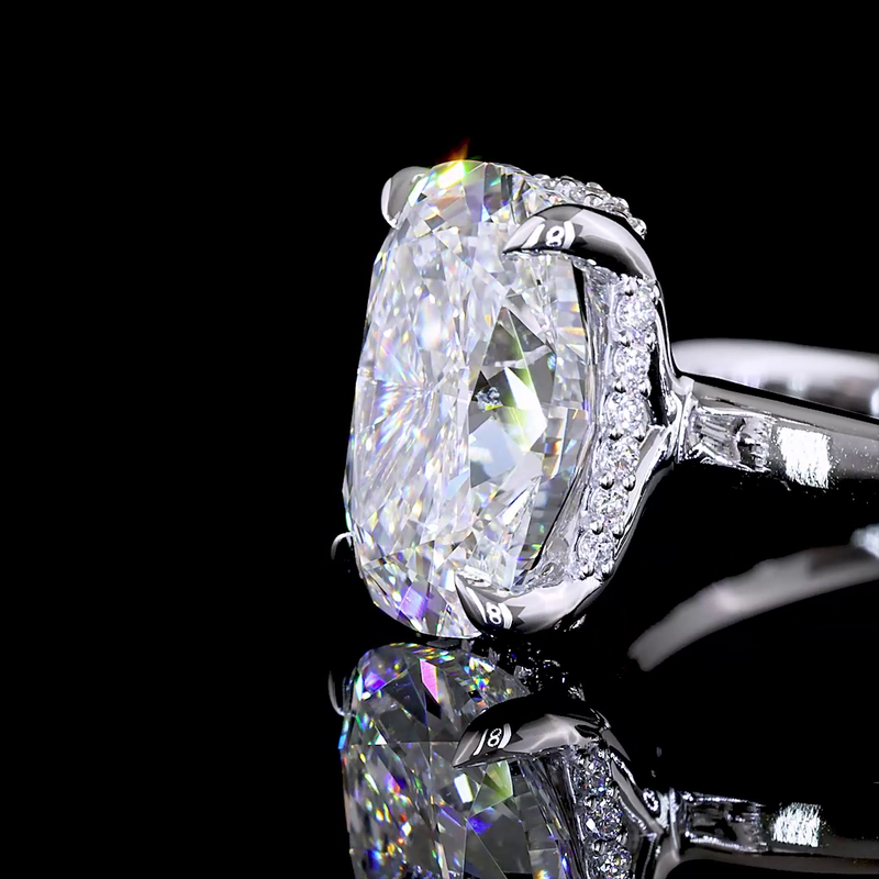 3ct Cushion Diamond Hidden Halo Engagement Ring