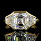 3ct Asscher Diamond 3-Stone Engagement Ring
