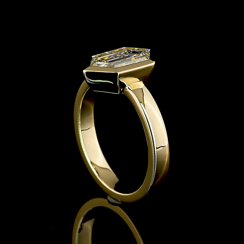 2ct Step Marquise Diamond Solitaire Engagement Ring