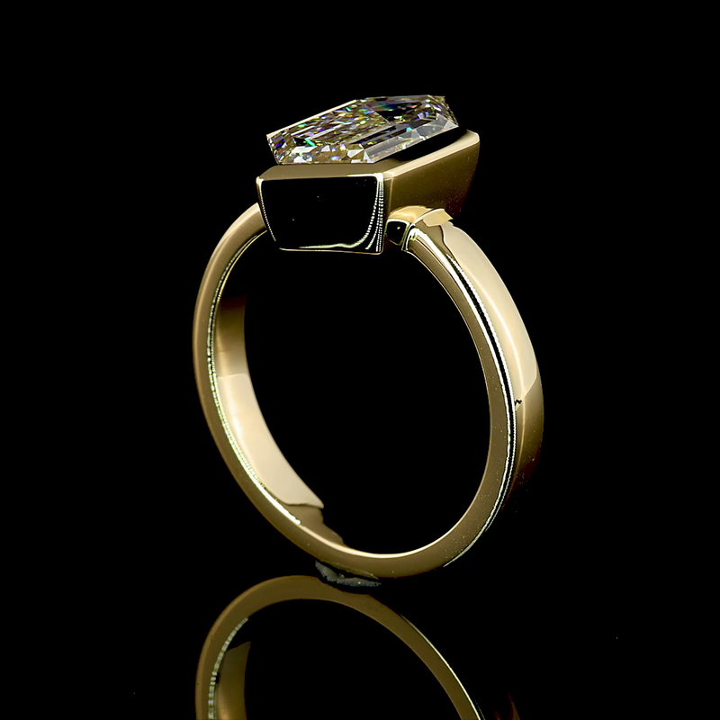 3ct Step Marquise Diamond Solitaire Engagement Ring