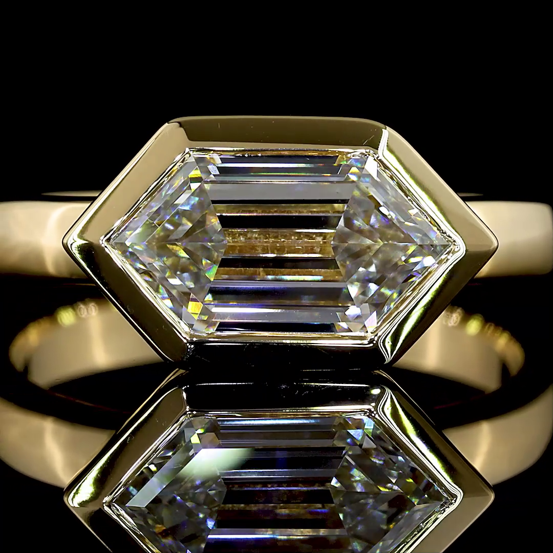 2ct Step Marquise Diamond Solitaire Engagement Ring