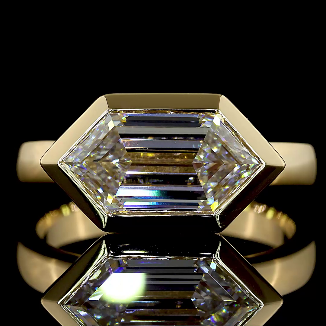 3ct Step Marquise Diamond Solitaire Engagement Ring