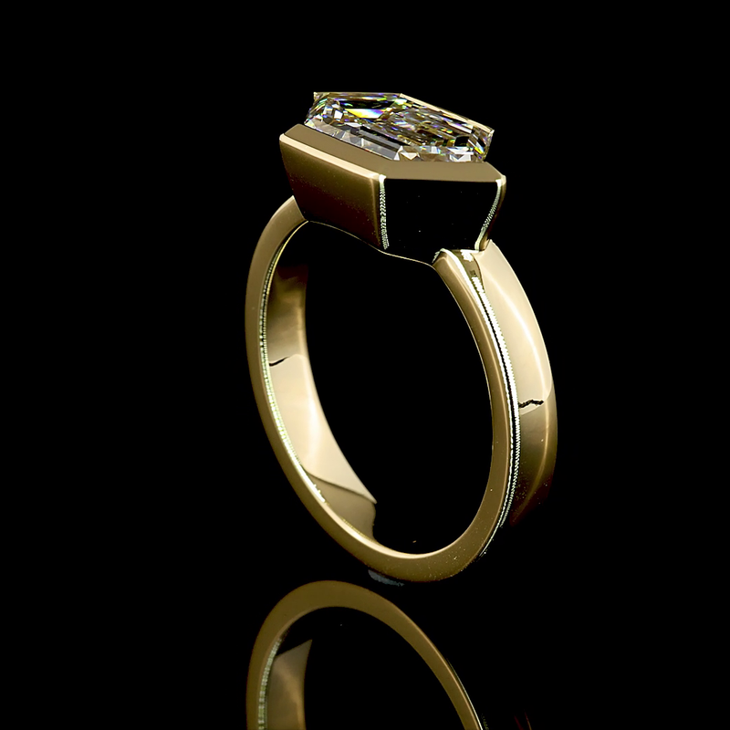 3ct Step Marquise Diamond Solitaire Engagement Ring