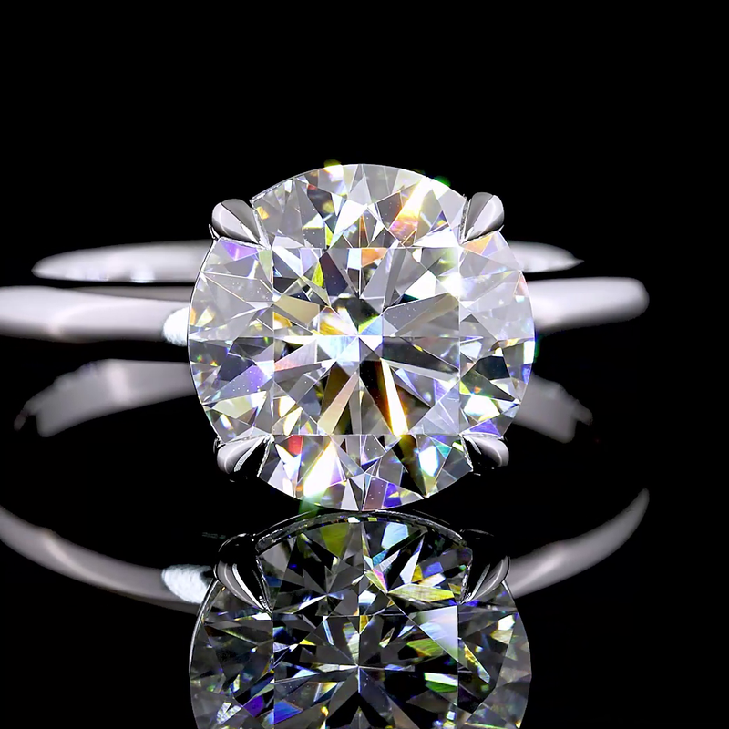 3ct Round Diamond Solitaire Engagement Ring