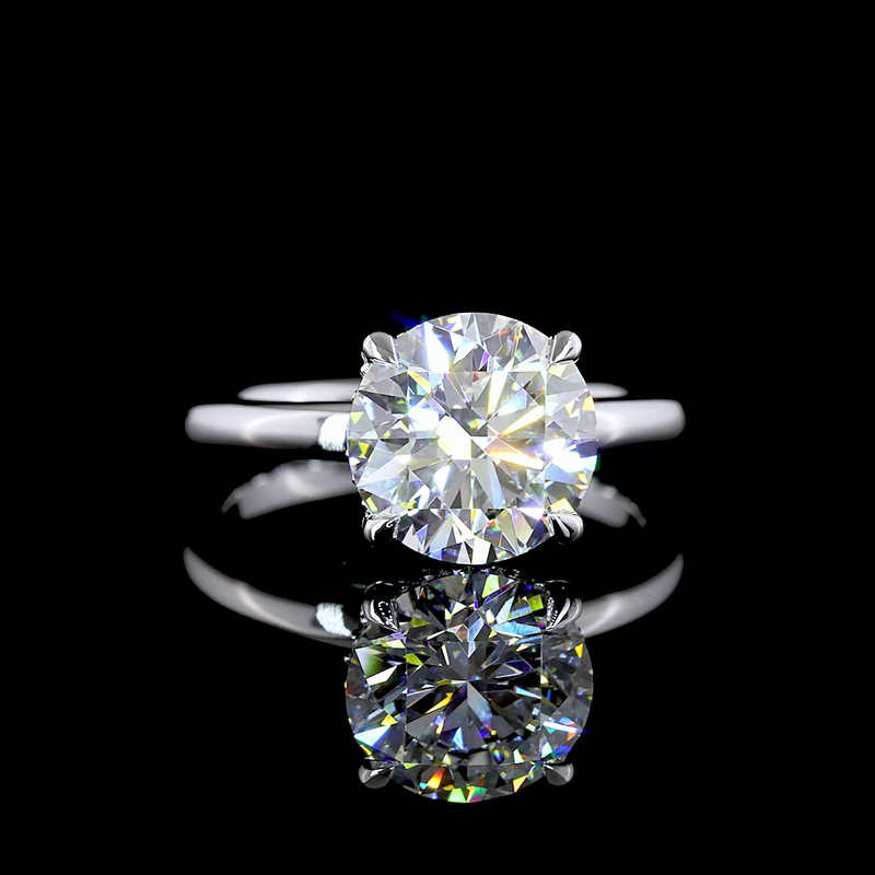 3ct Round Diamond Hidden Halo Engagement Ring