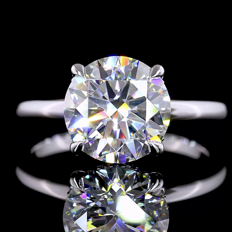 3ct Round Diamond Hidden Halo Engagement Ring
