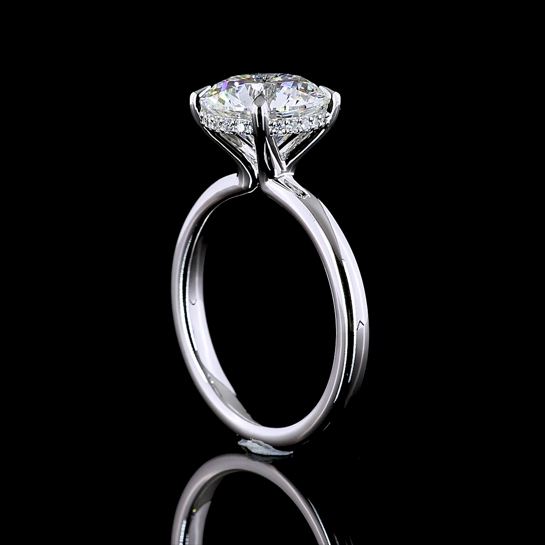 3ct Round Diamond Hidden Halo Engagement Ring