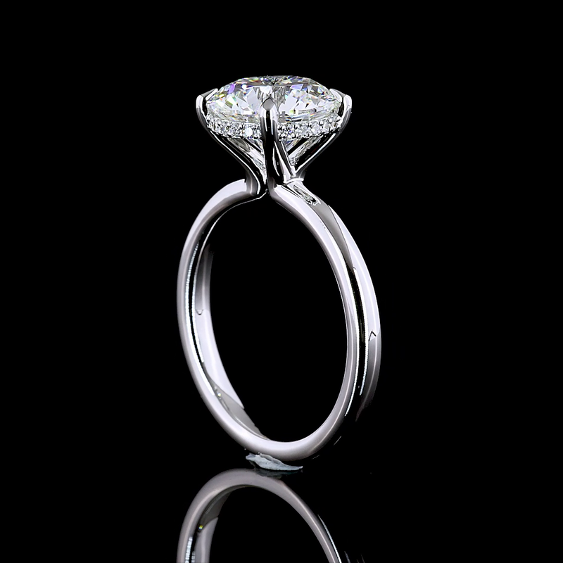 3ct Round Diamond Hidden Halo Engagement Ring