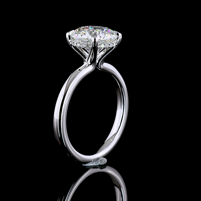 3ct Round Diamond Hidden Halo Engagement Ring
