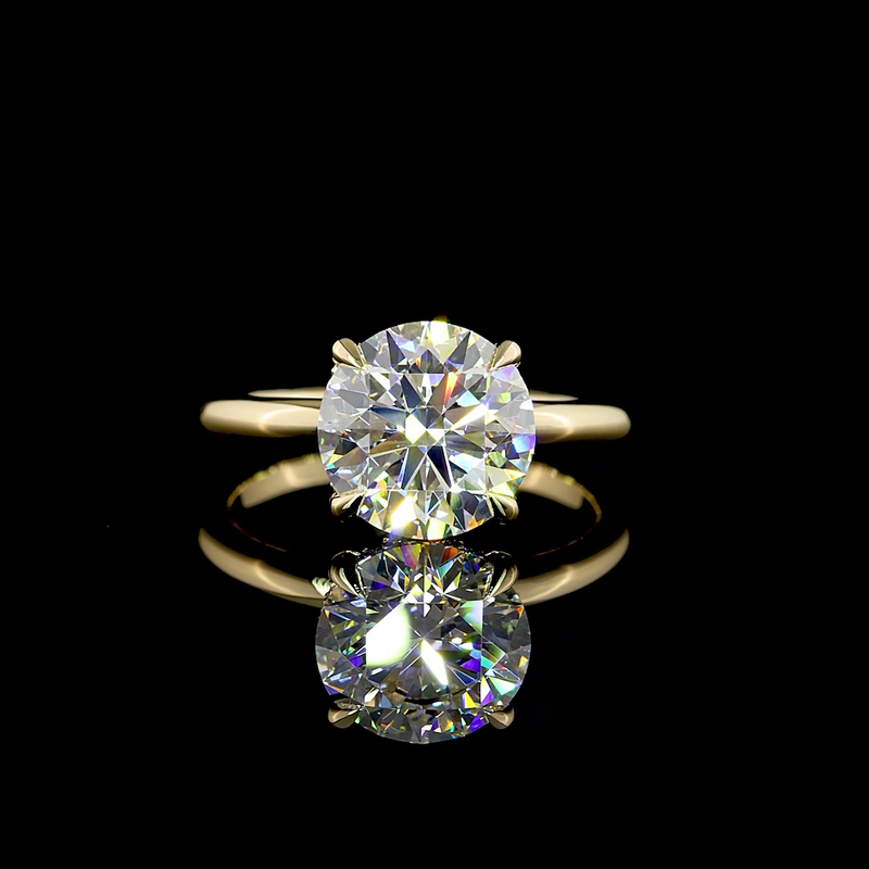 3ct Round Diamond Hidden Halo Engagement Ring