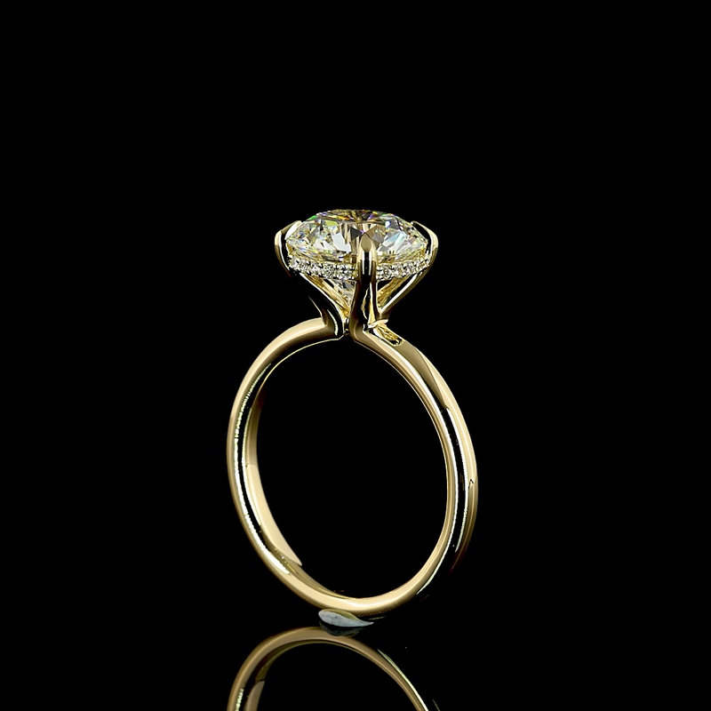 3ct Round Diamond Hidden Halo Engagement Ring