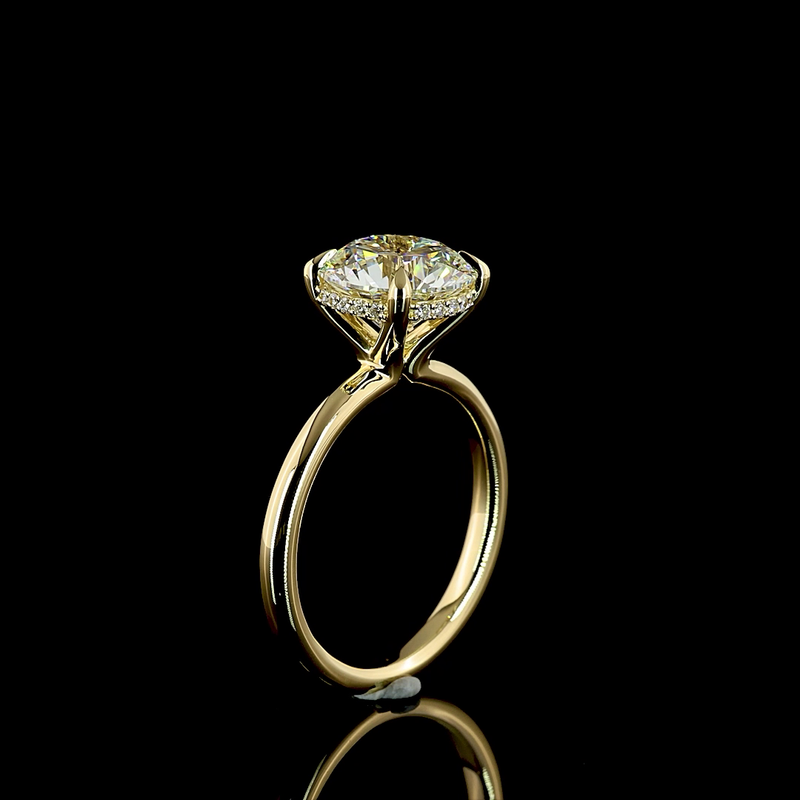 3ct Round Diamond Hidden Halo Engagement Ring
