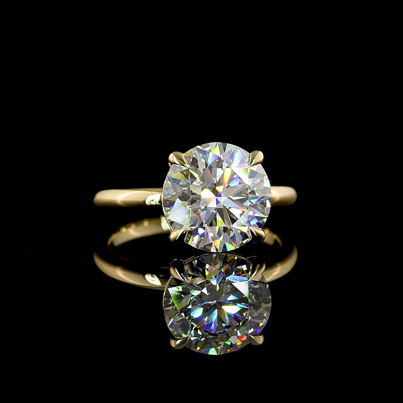 4ct Round Diamond Solitaire Engagement Ring