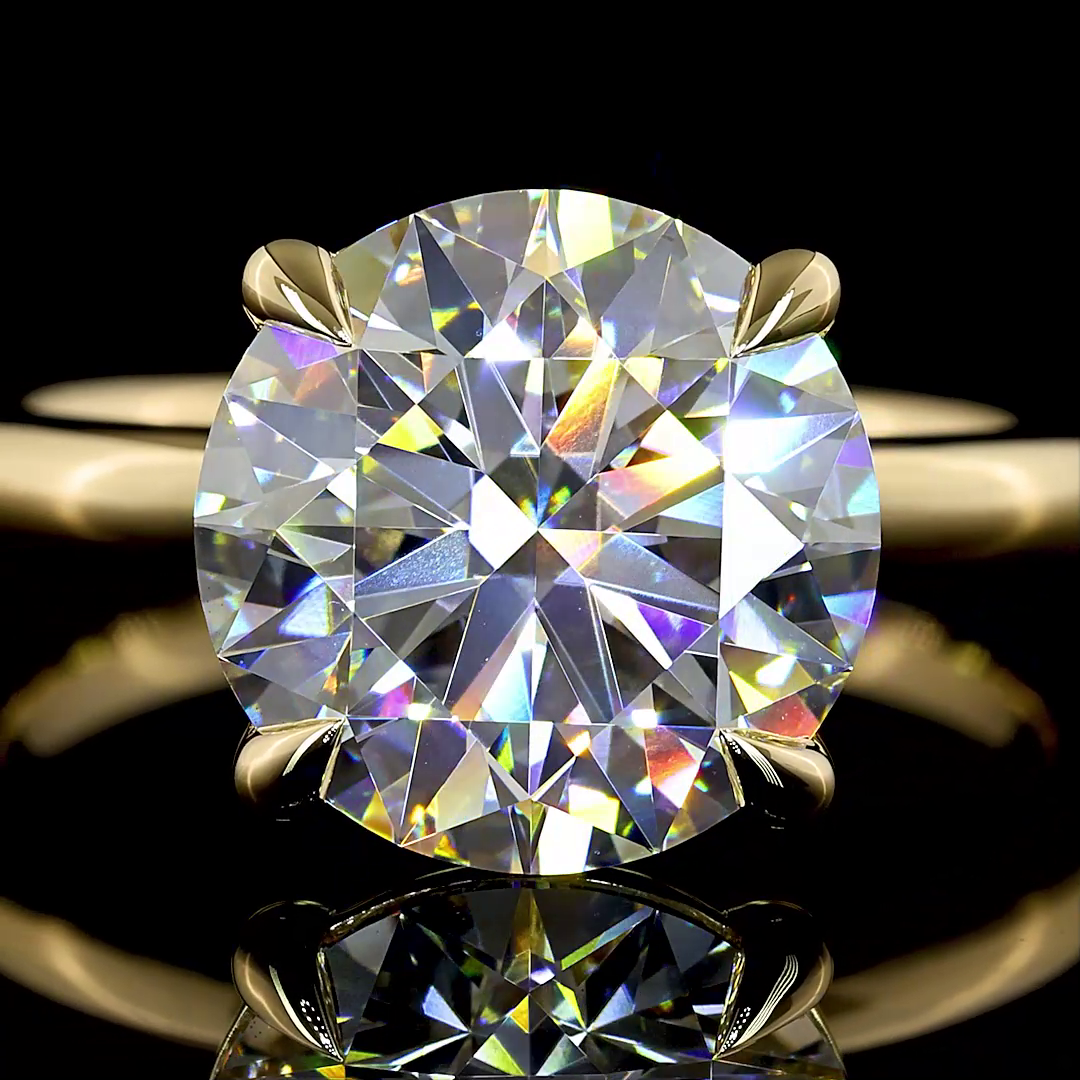 4ct Round Diamond Solitaire Engagement Ring
