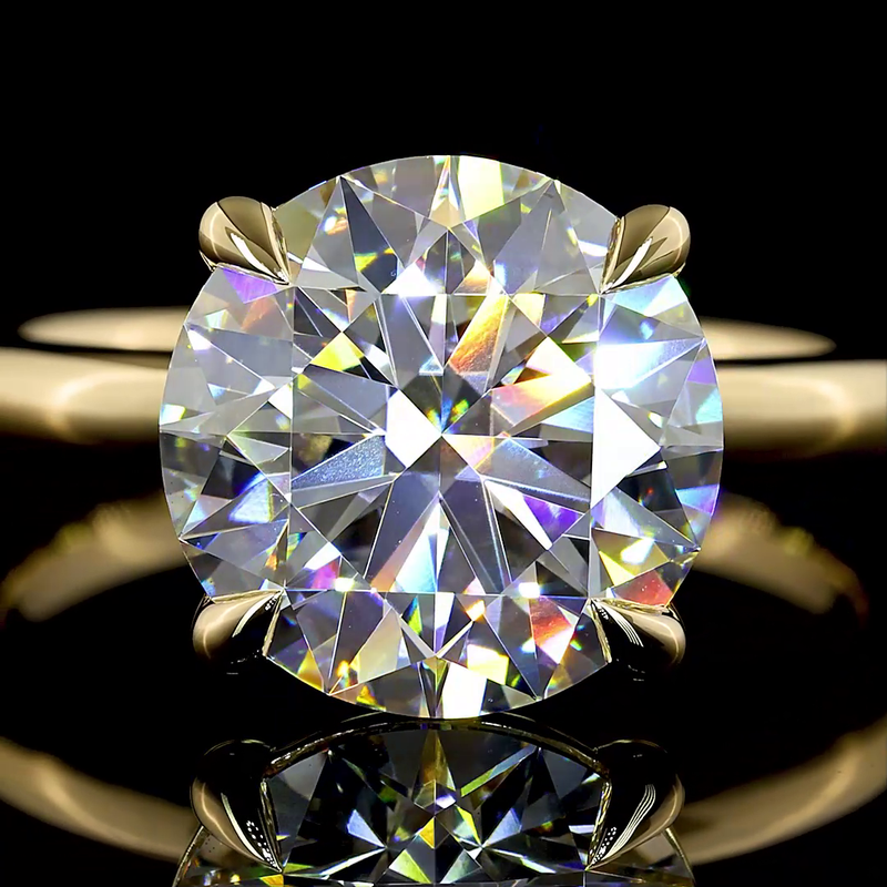 4ct Round Diamond Solitaire Engagement Ring