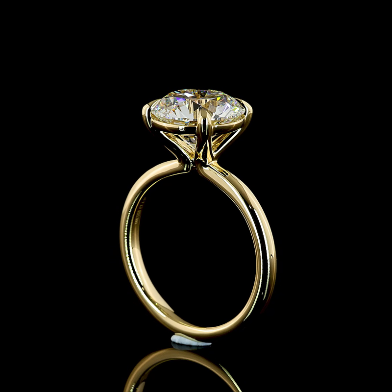 4ct Round Diamond Solitaire Engagement Ring