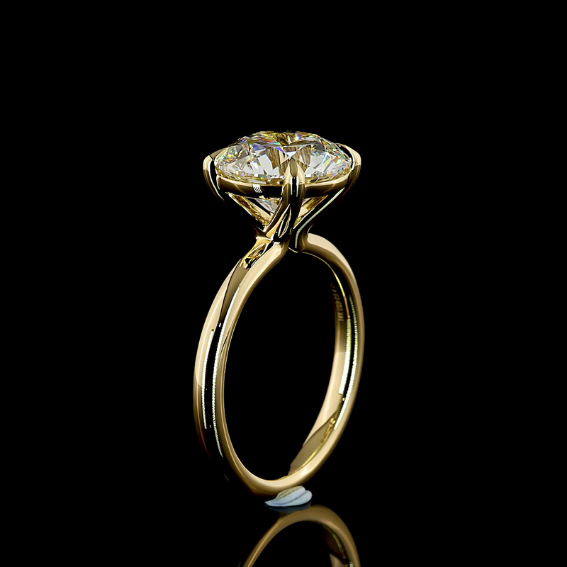 4ct Round Diamond Solitaire Engagement Ring