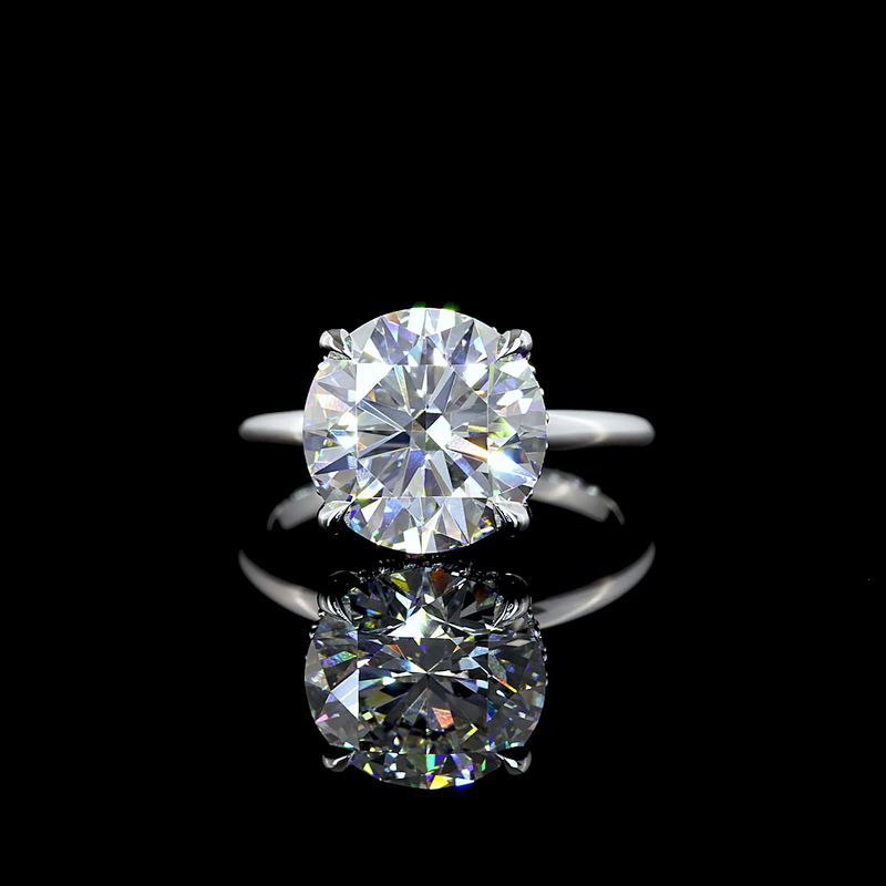 5ct Round Diamond Hidden Halo Engagement Ring