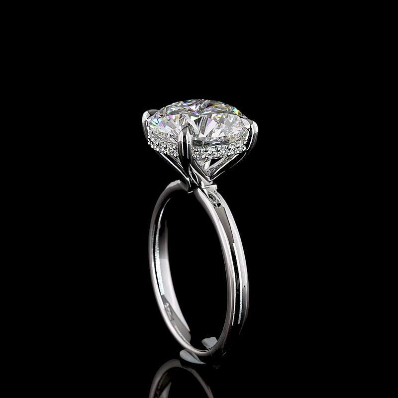 5ct Round Diamond Hidden Halo Engagement Ring