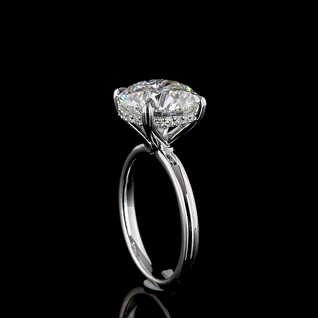 5ct Round Diamond Hidden Halo Engagement Ring