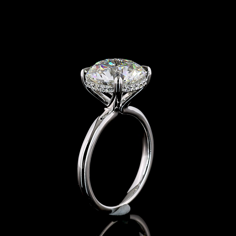 5ct Round Diamond Hidden Halo Engagement Ring