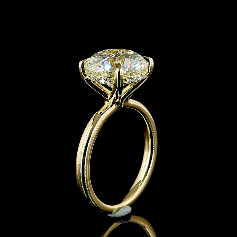 5ct Round Diamond Hidden Halo Engagement Ring