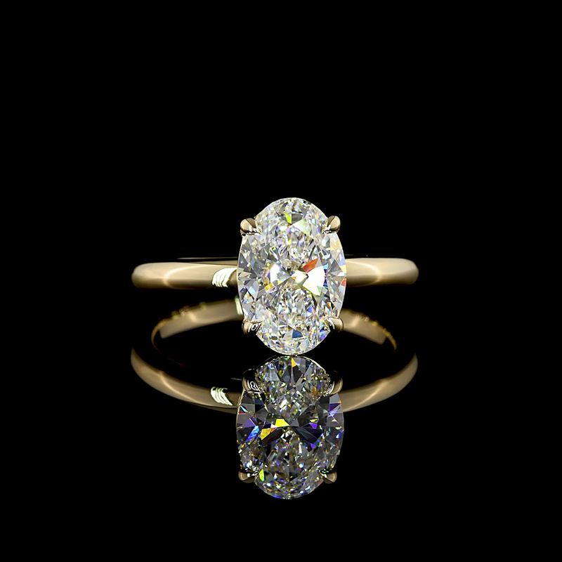 2ct Oval Diamond Solitaire Engagement Ring