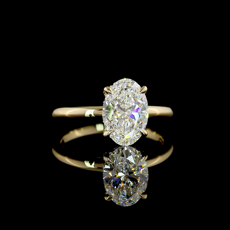 2ct Oval Diamond Hidden Halo Engagement Ring