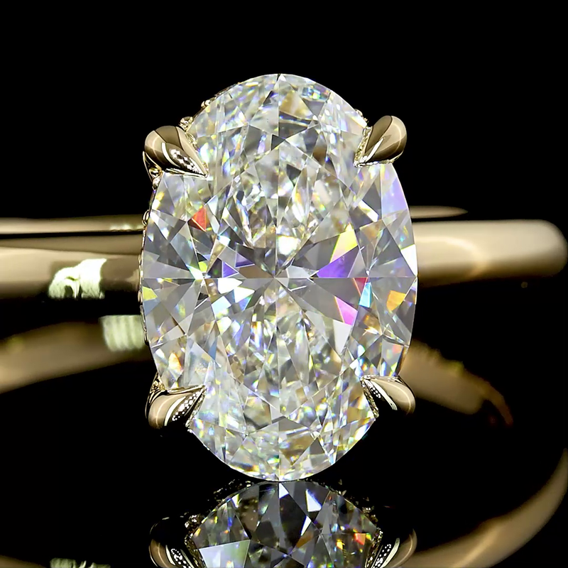 2ct Oval Diamond Hidden Halo Engagement Ring